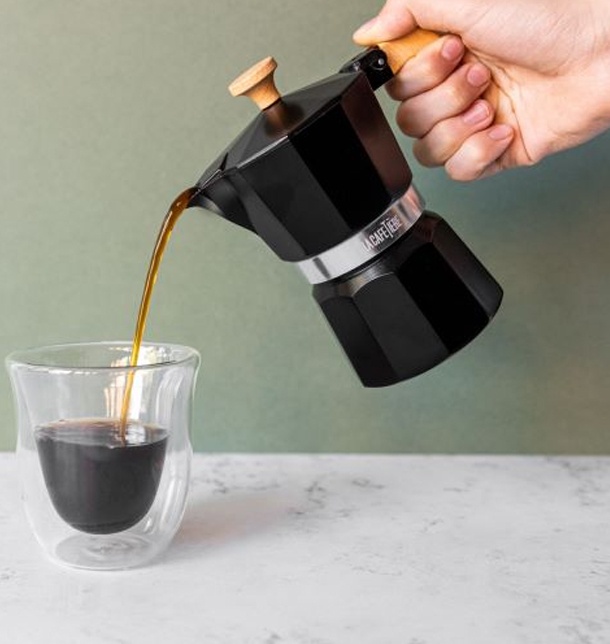 aerolatte Caffè Porcellana / Stovetop Espresso Maker, 4-Cup Black